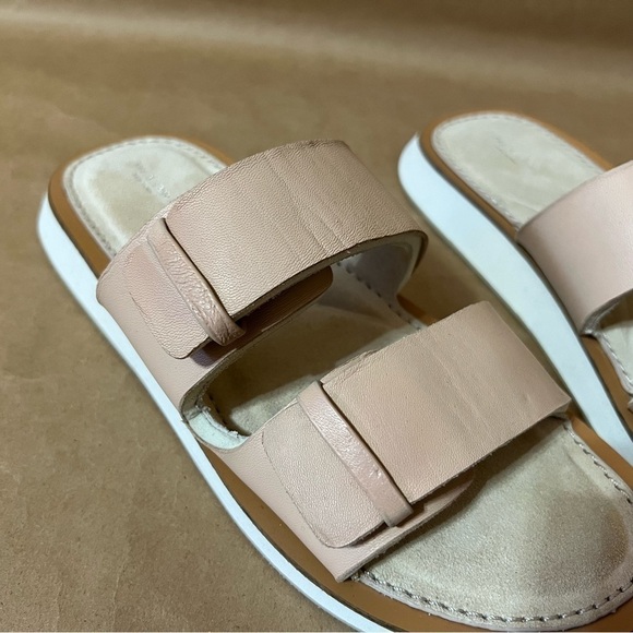 Rag & Bone | Parker Slide Sandals Sheep Nappa Leather Two Strap Stone Size 9.5 - Picture 7 of 16